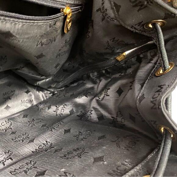 MCM Nylon Leather Backpack Black 💼 Y0130 - Picture 16 of 16